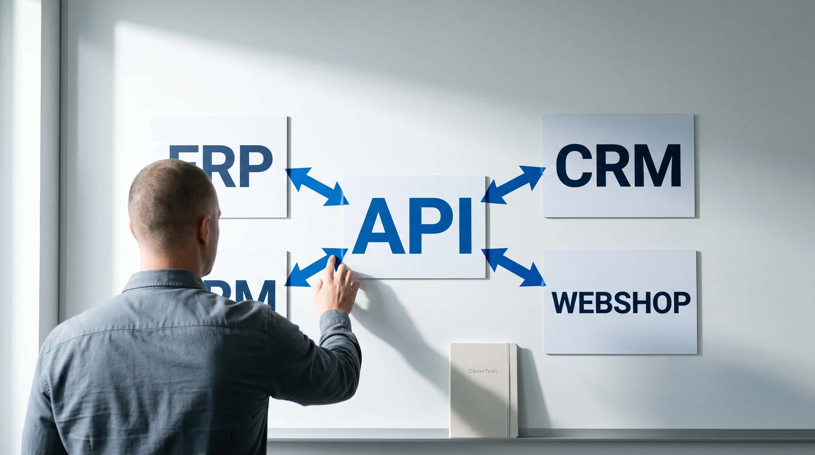 Schematische weergave van het traject om een API-koppeling te laten maken voor MKB-bedrijfssystemen