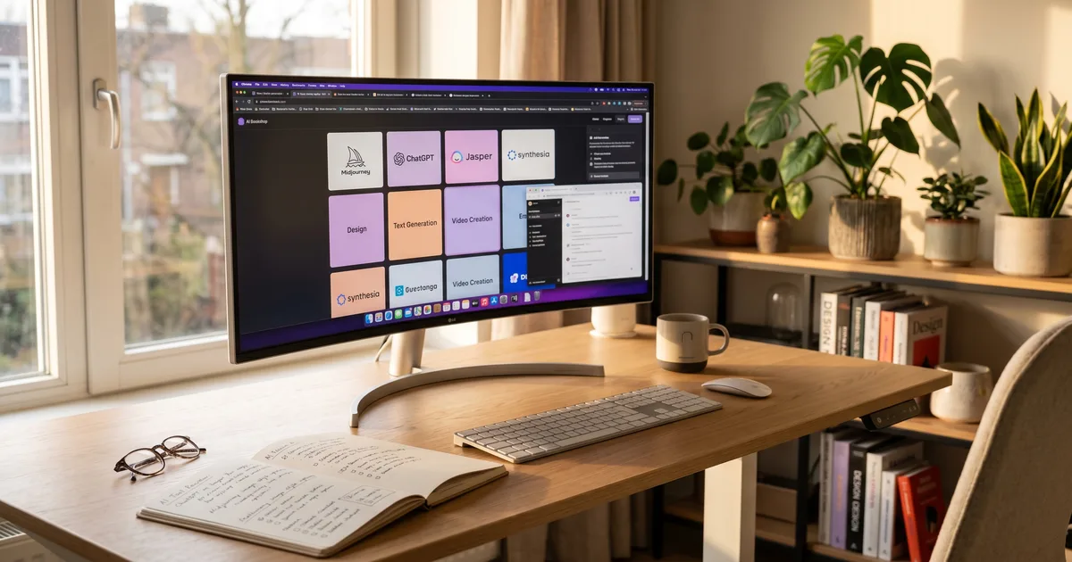 Overzicht van AI tools voor bedrijven met vergelijkingstabel en categorisering per use case