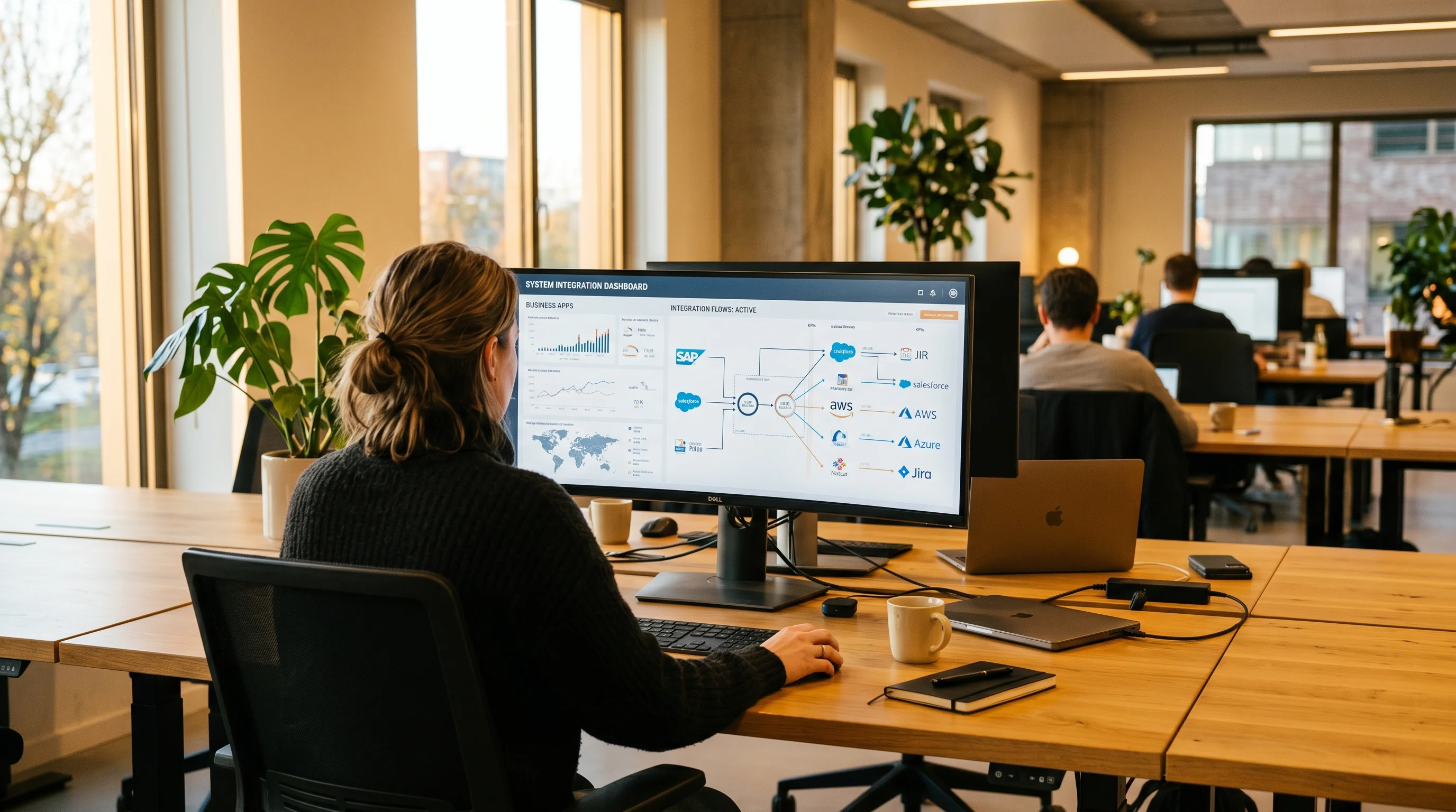Schematische weergave van het traject om een API-koppeling te laten maken voor MKB-bedrijfssystemen