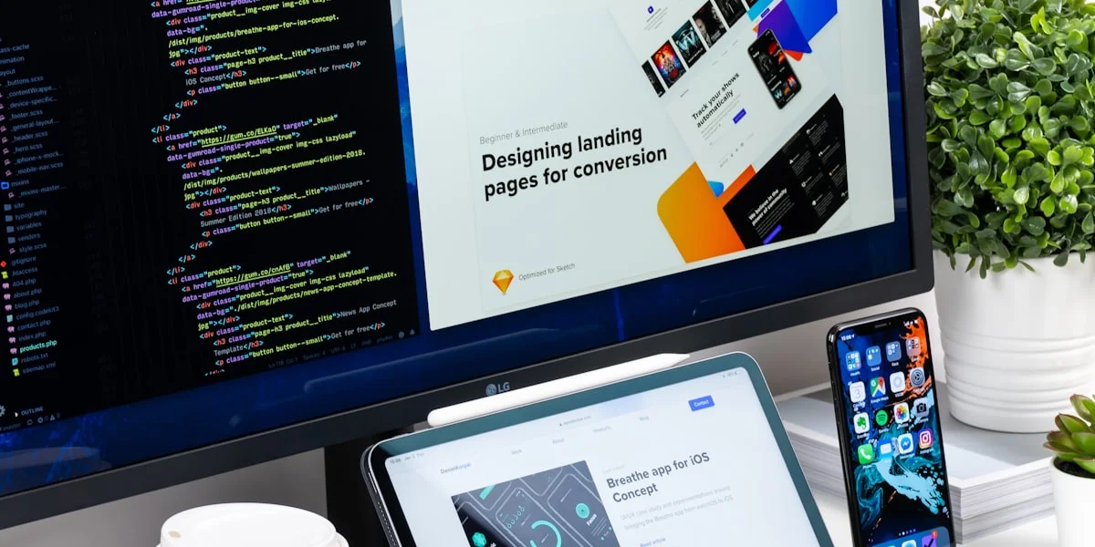 Website of webshop kiezen - vergelijking van bedrijfswebsite en online winkel op scherm